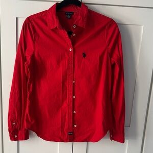 U.S. Polo Assn. Men's Bright Red Long-Sleeve Button-Down Shirt